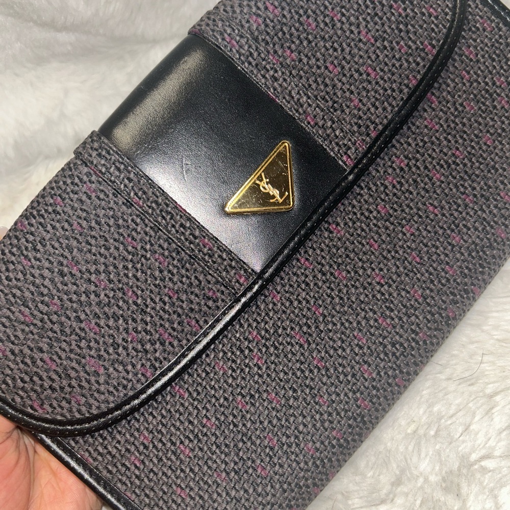Yves Saint Laurent Vintage‎ Woven Flap Clutch - Picture 8 of 16